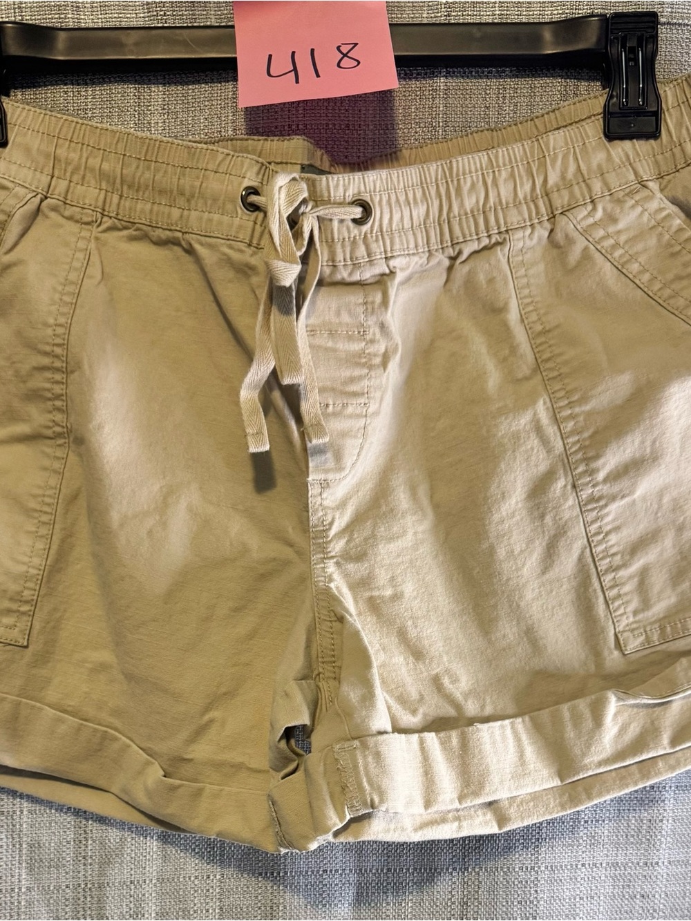 Natural Reflections Tan Drawstring Cargo Shorts